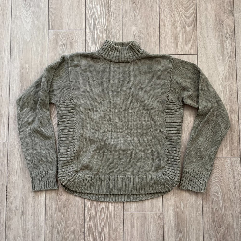 Orly | Sage Green Cotton Turtleneck Sweater - Size L - Picture 5 of 10